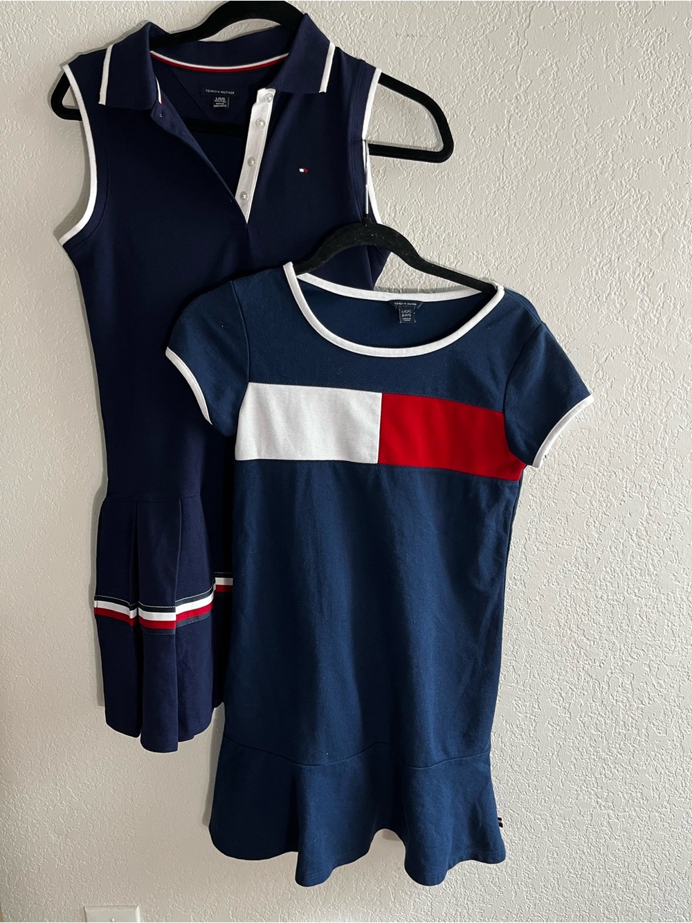 2 NWOT Tommy Hilfiger tennis nautical Memorial Day style Girls' Dress LG 10/12